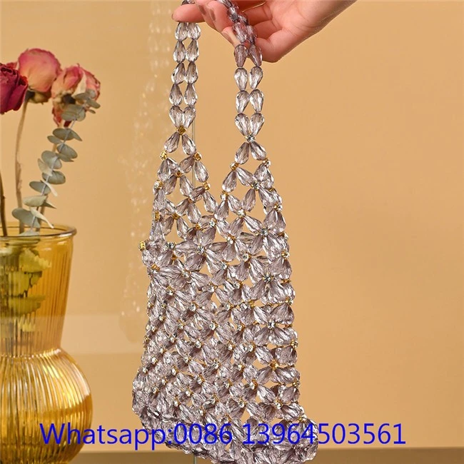 Borsa da donna con perline trasparenti