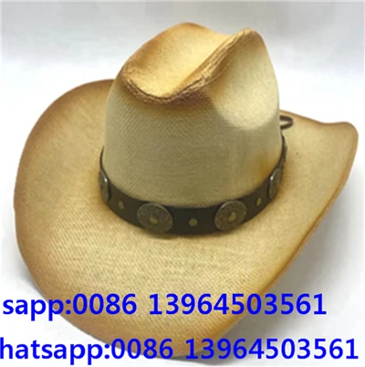 Cappello Fedora in paglia anticata con striscia di bottoni