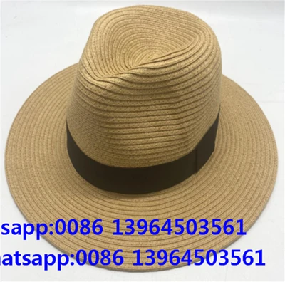 Cappello da sole color marrone con nastro nero