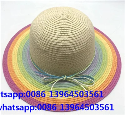 Cappello da spiaggia estivo in paglia di carta per ragazze