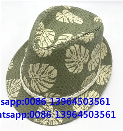 Cappello traspirante Fedora con stampa a foglia di palma