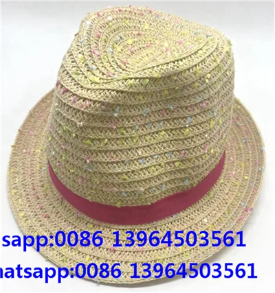 Cappello da sole Fedora di carta di paglia colorata