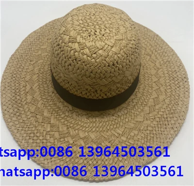 Cappello da donna in paglia intrecciata a mano con motivo