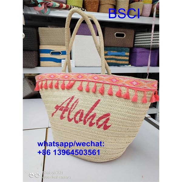Borsa di paglia da spiaggia chic