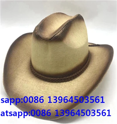 Cappello da cowboy bicolore marrone chiaro di tendenza