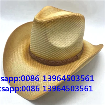 Cappello da sole in paglia per uomo Cappello da cowboy in carta