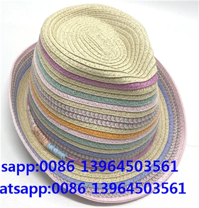 Cappello di paglia Fedora multicolore per donna