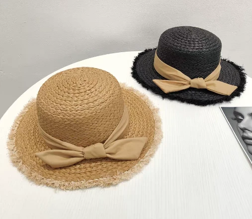 Cappello da sole in spiaggia fatti a mano Bowknot