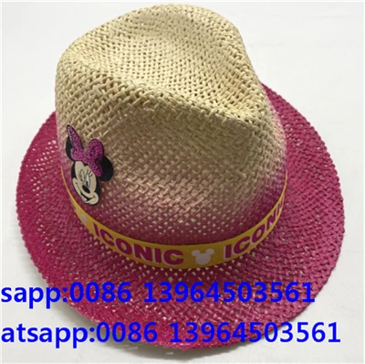 Cappello da sole vuoto di paglia rosa