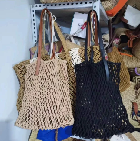 Sacchetto da spiaggia da donna cavo corda di cotone