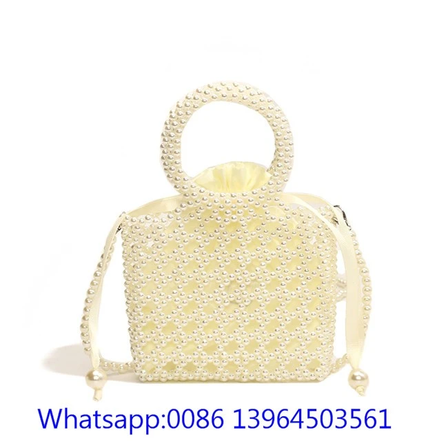 Borsa da sposa con perline di perle