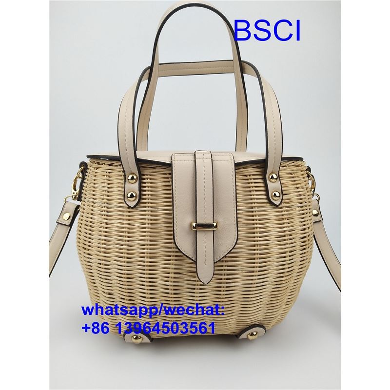 Borsa per la spesa in rattan intrecciato a mano