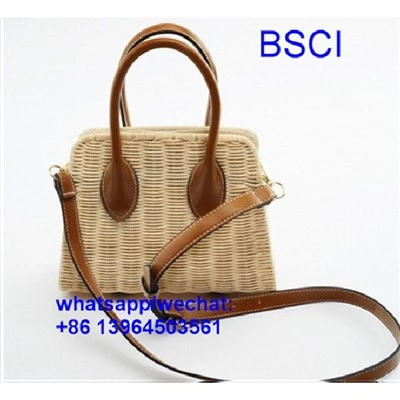 Donne intrecciata a mano Rattan Borsa