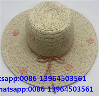 Cappello da sole grande da donna con ricamo fatto a mano