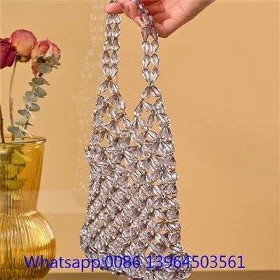 Borsa da donna con perline trasparenti