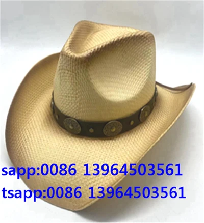 Cappello di paglia occidentale uomo donna berretto estivo