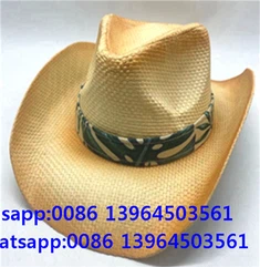Cappello da sole da uomo Western Ribbon Cowboy Paglia Fisher Man