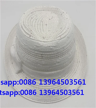 Cappello Fedora in paglia bianca Cappello estivo morbido traforato
