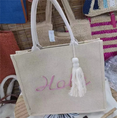 Borsa regalo in tessuto di lino Borsa da scuola per ragazza