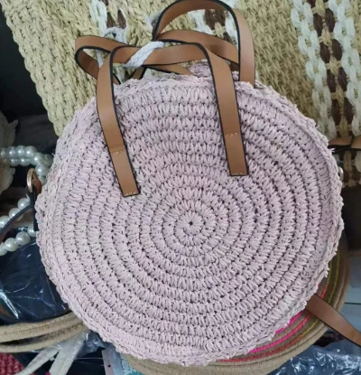 Borsa a tracolla piccola rotonda rosa per bambina