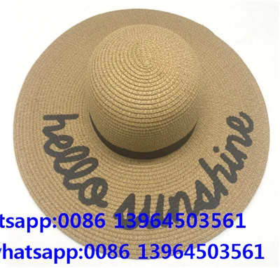 Cappello da donna con tesa larga e ricamo per le feste