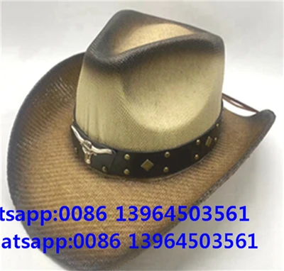 Cappello rigido retrò in paglia di carta per uomo