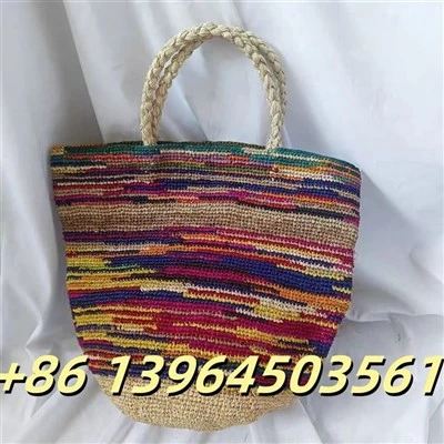 Secchio rafia multi-colore fatto a mano