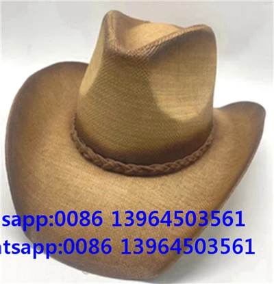 Cappello da sole semplice intrecciato in paglia salata