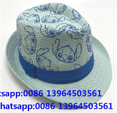 Cappello estivo traspirante in paglia da uomo blu