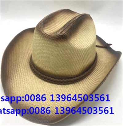 Cappello da cowboy unisex in paglia stile jazz