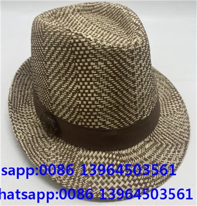 Cappello di paglia boho da uomo a tesa corta
