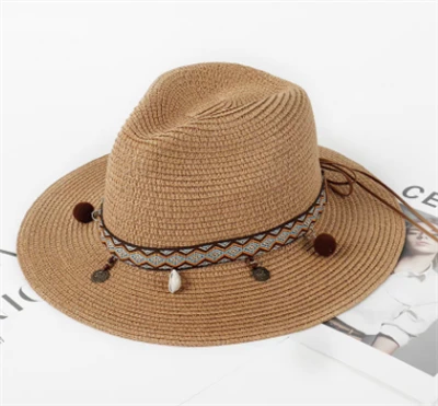 Cappello da sole da donna classico in carta pieghevole