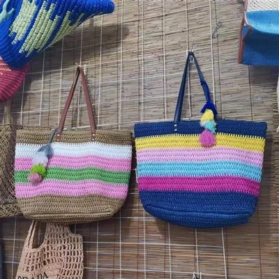 Borsa da spiaggia grande da donna con arcobaleno colorato