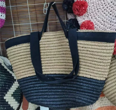 Nastro in cotone nero Big Women Beach Borse