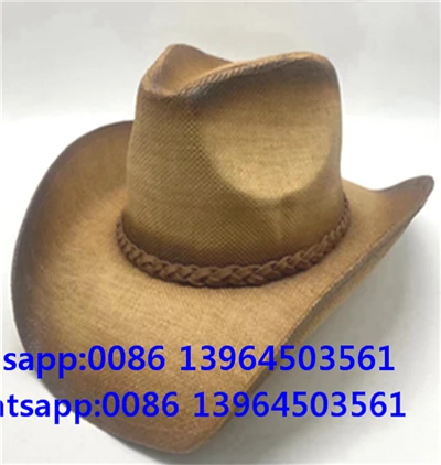Cappello da uomo Cappello da cowboy in paglia Cappello da spiaggia per esterni