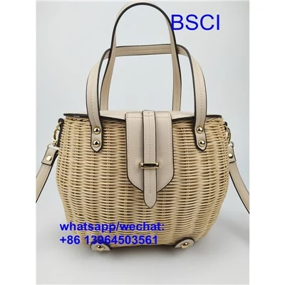 Borsa per la spesa in rattan intrecciato a mano