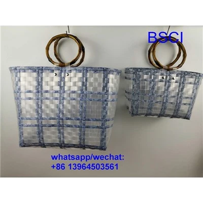 Borsa per cestino in plastica intrecciata